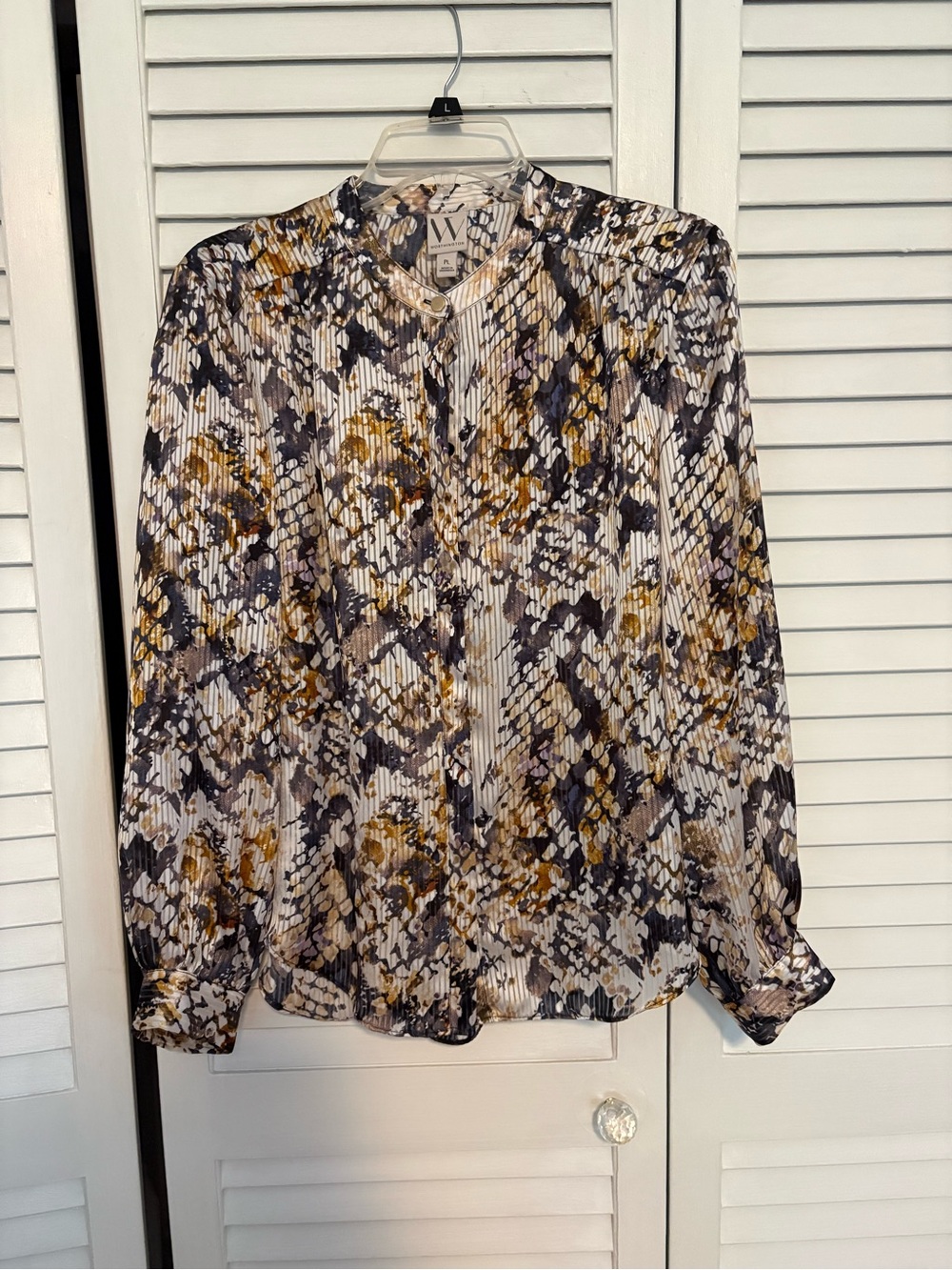 Worthington Multi-Color  Floral Button-Front Blouse